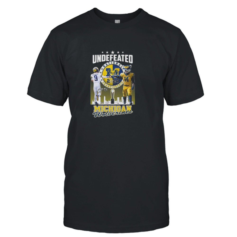 J.J. McCarthy And Mascot Undefeated National Champions Michigan Wolverines Signature Shirt