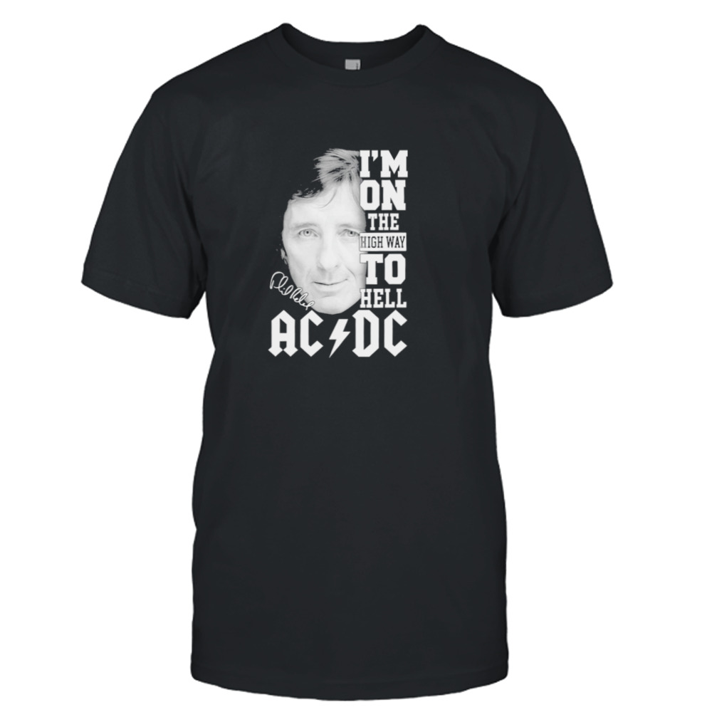 Phil Rudd AC DC I’m on the highway to hell signatures shirt