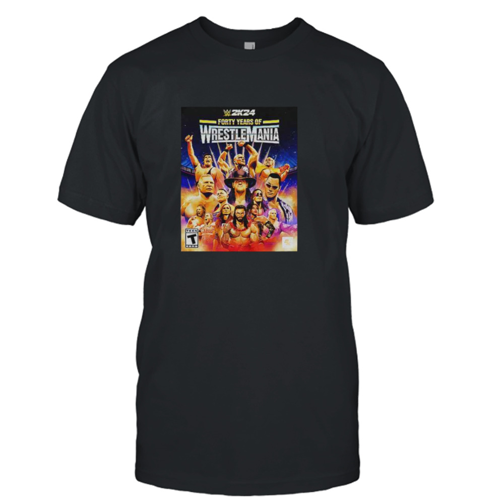 WWE 2K24 Forty Years Of Wrestle Mania T-Shirt