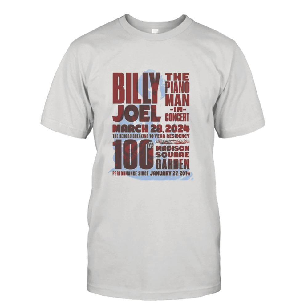 Billy Joel The Piano Man In Concert March 28 2024 MSG New York 100th Event Shirt